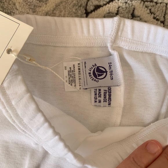 NWT Petit Bateau white leggings, size 18-24 months - Picture 4 of 4